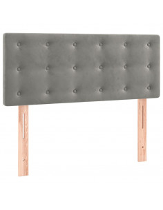 Giroletto a Molle con Materasso Grigio Chiaro 120x190cm Velluto 2