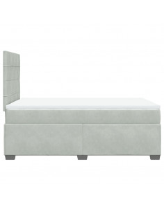 Giroletto a Molle con Materasso Grigio Chiaro 120x190cm Velluto 2