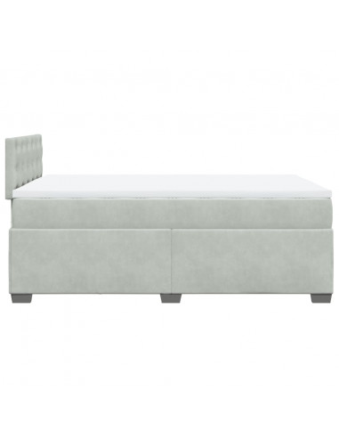 Giroletto a Molle con Materasso Grigio Chiaro 120x190cm Velluto