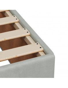 Giroletto a Molle con Materasso Grigio Chiaro 120x190cm Velluto 2