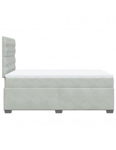 Giroletto a Molle con Materasso Grigio Chiaro 120x190cm Velluto 2