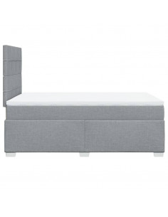 Giroletto a Molle con Materasso Grigio Chiaro 120x200cm Tessuto 2