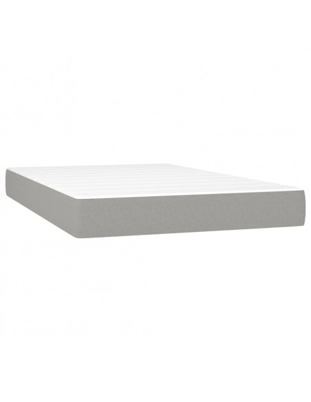Giroletto a Molle con Materasso Grigio Chiaro 120x200cm Tessuto