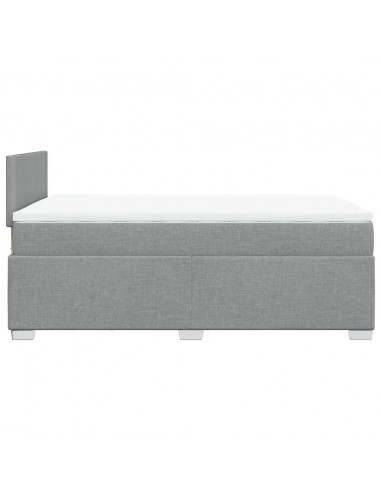 Giroletto a Molle con Materasso Grigio Chiaro 120x200cm Tessuto