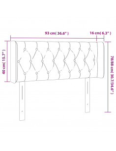 Testiera Grigio Chiaro a LED 93x16x78/88 cm in Velluto