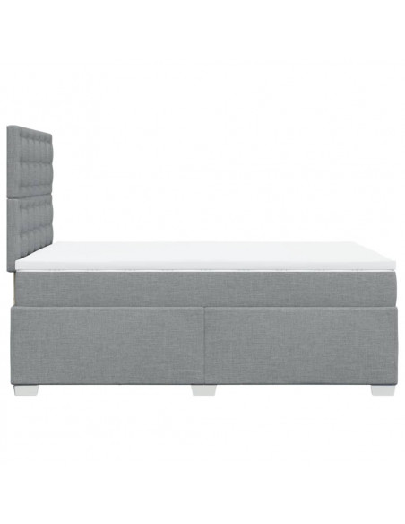 Giroletto a Molle con Materasso Grigio Chiaro 120x200cm Tessuto