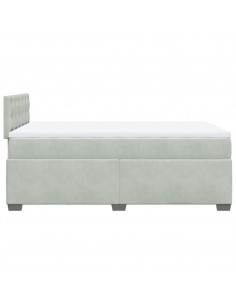 Giroletto a Molle con Materasso Grigio Chiaro 120x200cm Velluto 2