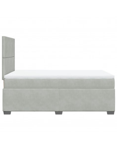 Giroletto a Molle con Materasso Grigio Chiaro 120x200cm Velluto 2