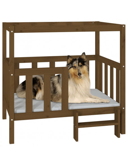 Cuccia per Cani Miele 105,5x83,5x100 cm Legno Massello di Pino