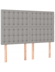 Giroletto a Molle con Materasso Grigio Chiaro 140x190cm Tessuto 2