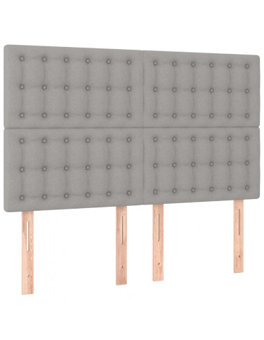 Giroletto a Molle con Materasso Grigio Chiaro 140x190cm Tessuto