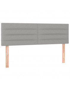 Giroletto a Molle con Materasso Grigio Chiaro 140x190cm Tessuto 2