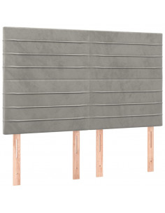 Giroletto a Molle con Materasso Grigio Chiaro 140x190cm Velluto 2