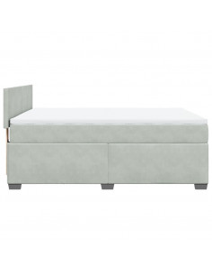 Giroletto a Molle con Materasso Grigio Chiaro 140x190cm Velluto 2