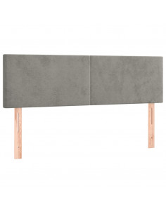 Giroletto a Molle con Materasso Grigio Chiaro 140x190cm Velluto 2