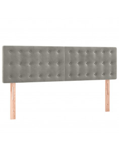 Giroletto a Molle con Materasso Grigio Chiaro 140x190cm Velluto 2