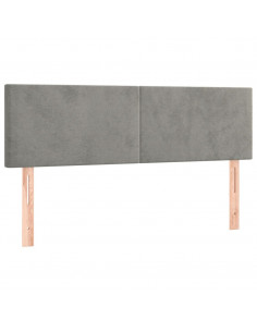 Giroletto a Molle con Materasso Grigio Chiaro 140x190cm Velluto