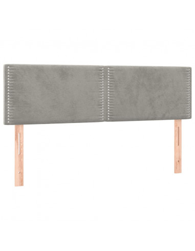 Giroletto a Molle con Materasso Grigio Chiaro 140x190cm Velluto