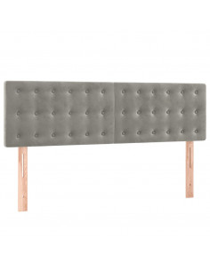 Giroletto a Molle con Materasso Grigio Chiaro 140x190cm Velluto 2