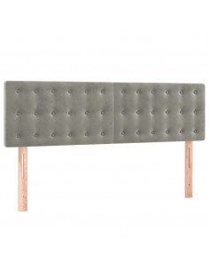 Giroletto a Molle con Materasso Grigio Chiaro 140x190cm Velluto 2