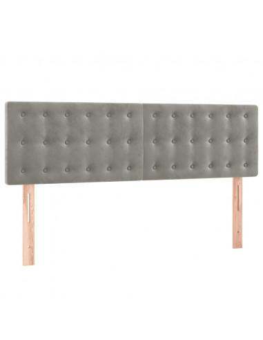 Giroletto a Molle con Materasso Grigio Chiaro 140x190cm Velluto