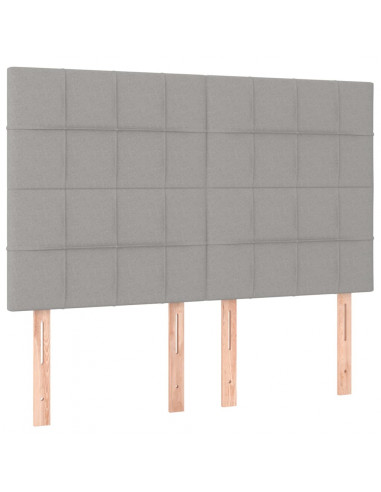 Giroletto a Molle con Materasso Grigio Chiaro 140x200cm Tessuto