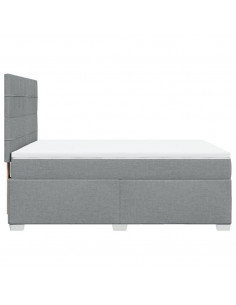 Giroletto a Molle con Materasso Grigio Chiaro 140x200cm Tessuto 2