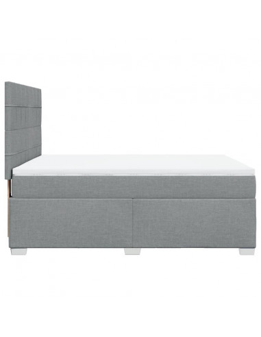 Giroletto a Molle con Materasso Grigio Chiaro 140x200cm Tessuto