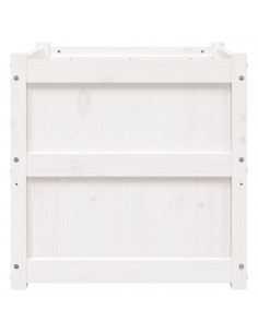 Fioriera da Giardino Bianca 60x60x60 cm Legno Massello di Pino