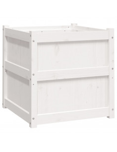 Fioriera da Giardino Bianca 60x60x60 cm Legno Massello di Pino 2