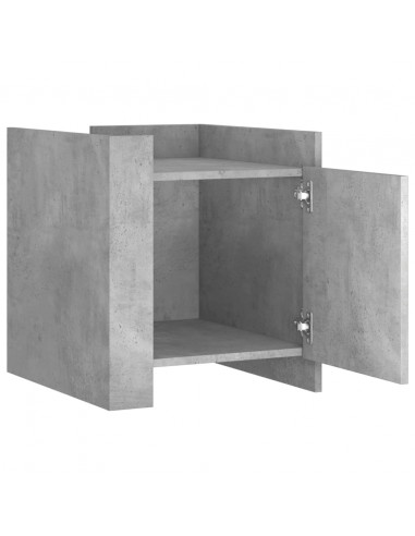 Comodino Grigio Cemento 45x50x50 cm in Truciolato