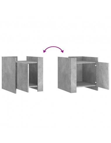 Comodino Grigio Cemento 45x50x50 cm in Truciolato