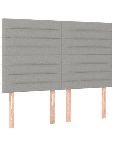 Giroletto a Molle con Materasso Grigio Chiaro 140x200cm Tessuto