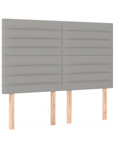 Giroletto a Molle con Materasso Grigio Chiaro 140x200cm Tessuto 2