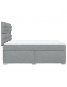 Giroletto a Molle con Materasso Grigio Chiaro 140x200cm Tessuto 2