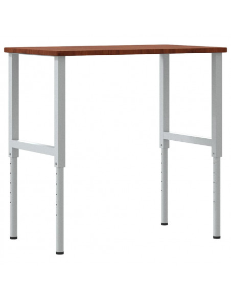 Banco Lavoro Marrone Scuro 100x60x(71,5-98) cm Legno di Rovere