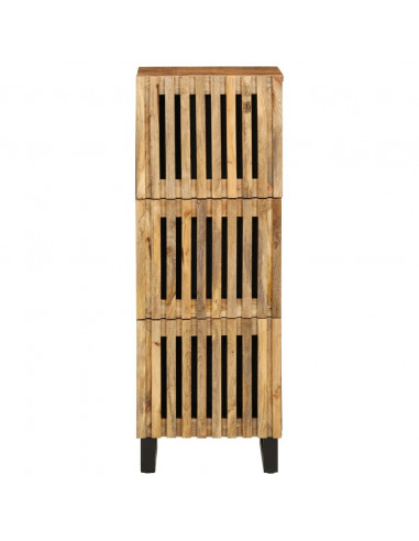 Credenza 40x34x110 cm in Legno Massello di Mango Grezzo