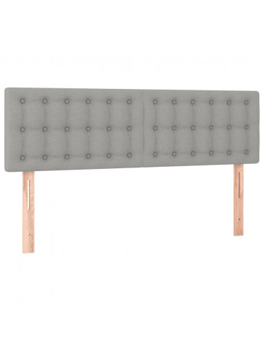 Giroletto a Molle con Materasso Grigio Chiaro 140x200cm Tessuto