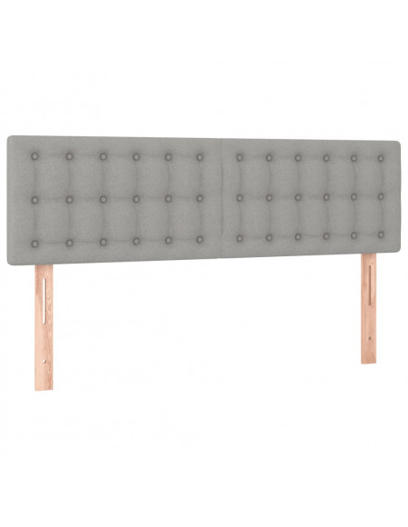 Giroletto a Molle con Materasso Grigio Chiaro 140x200cm Tessuto