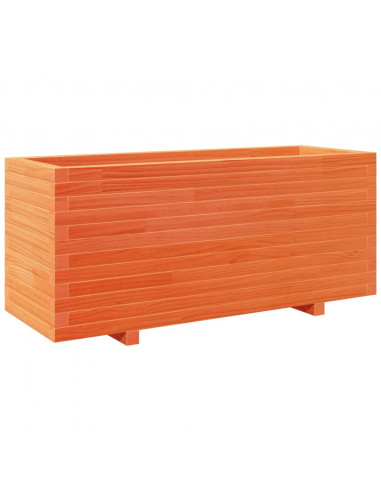 Fioriera Giardino Marrone Cera 110x40x49,5 Legno Massello Pino