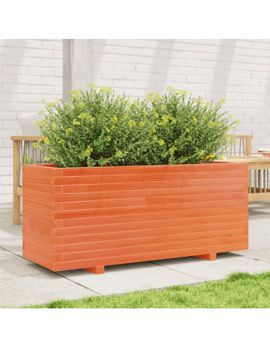 Fioriera Giardino Marrone Cera 110x40x49,5 Legno Massello Pino