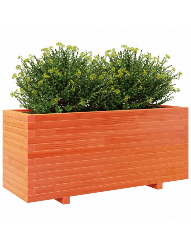 Fioriera Giardino Marrone Cera 110x40x49,5 Legno Massello Pino