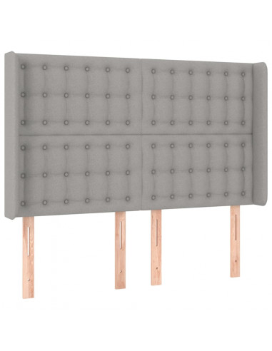 Giroletto a Molle con Materasso Grigio Chiaro 140x200cm Tessuto