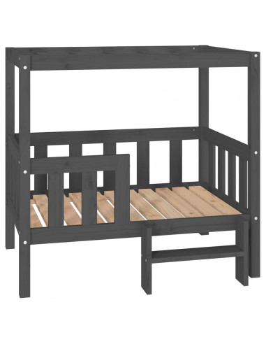 Cuccia per Cani Grigio 95,5x73,5x90cm in Legno Massello di Pino