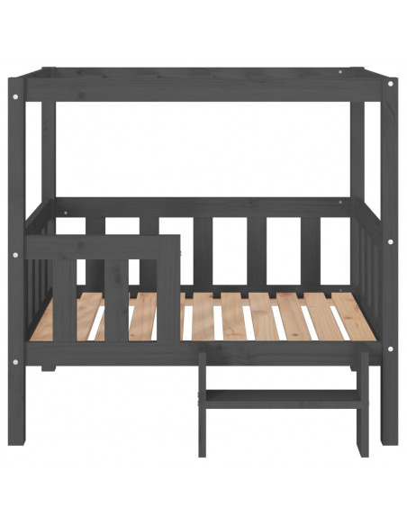 Cuccia per Cani Grigio 95,5x73,5x90cm in Legno Massello di Pino
