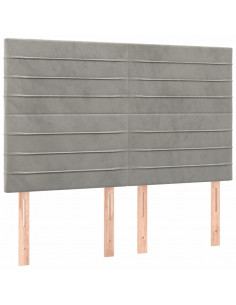 Giroletto a Molle con Materasso Grigio Chiaro 140x200cm Velluto 2