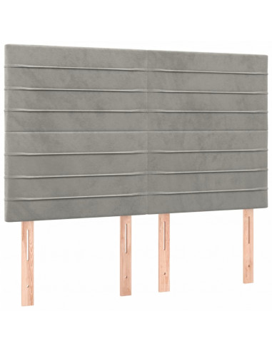 Giroletto a Molle con Materasso Grigio Chiaro 140x200cm Velluto