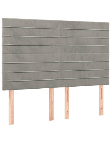 Giroletto a Molle con Materasso Grigio Chiaro 140x200cm Velluto