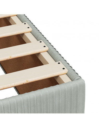 Giroletto a Molle con Materasso Grigio Chiaro 140x200cm Velluto