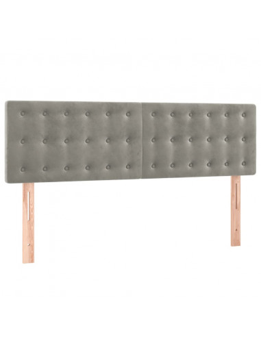 Giroletto a Molle con Materasso Grigio Chiaro 140x200cm Velluto